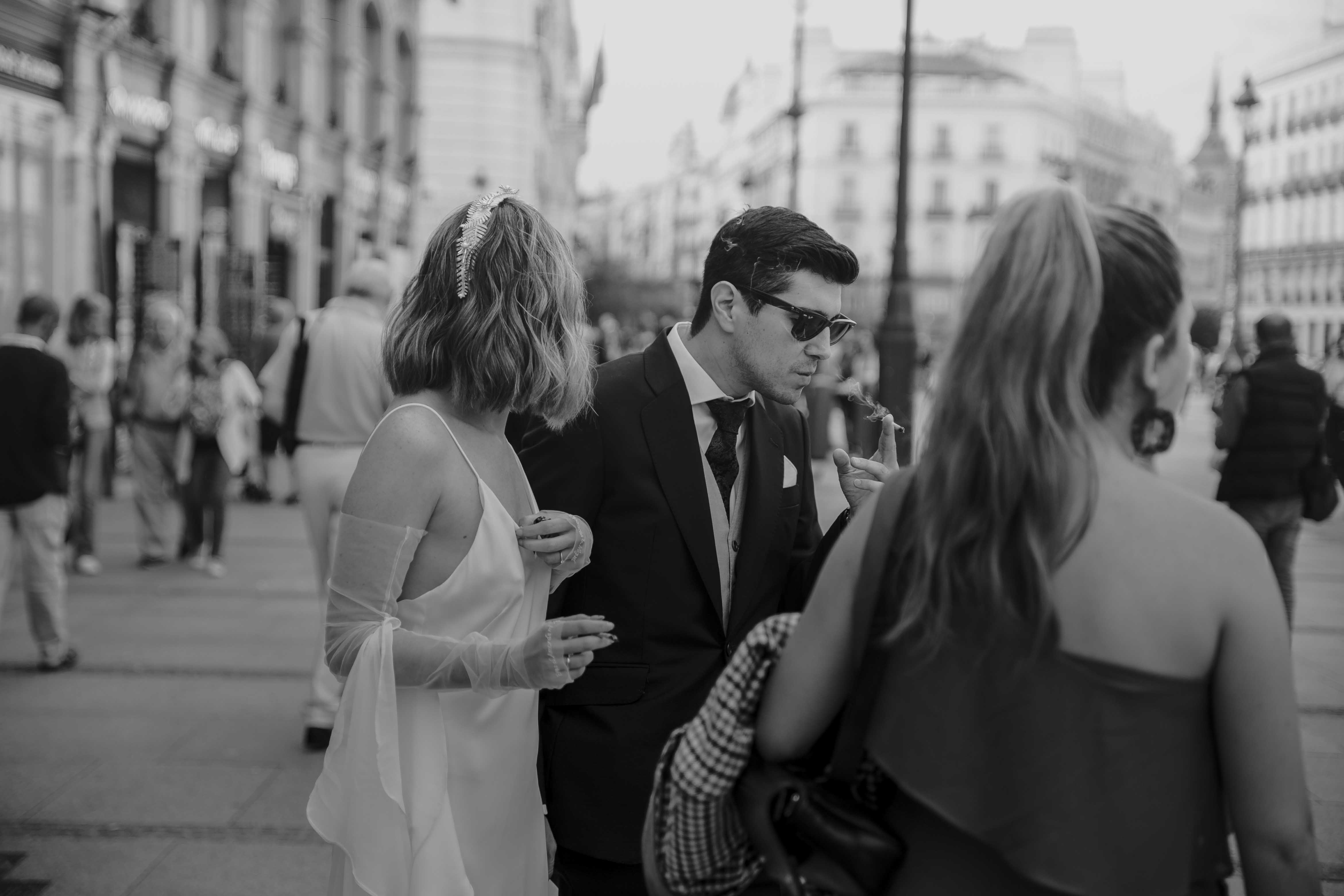 fotos de bodas en el ayuntamiento de la plaza mayor de madrid