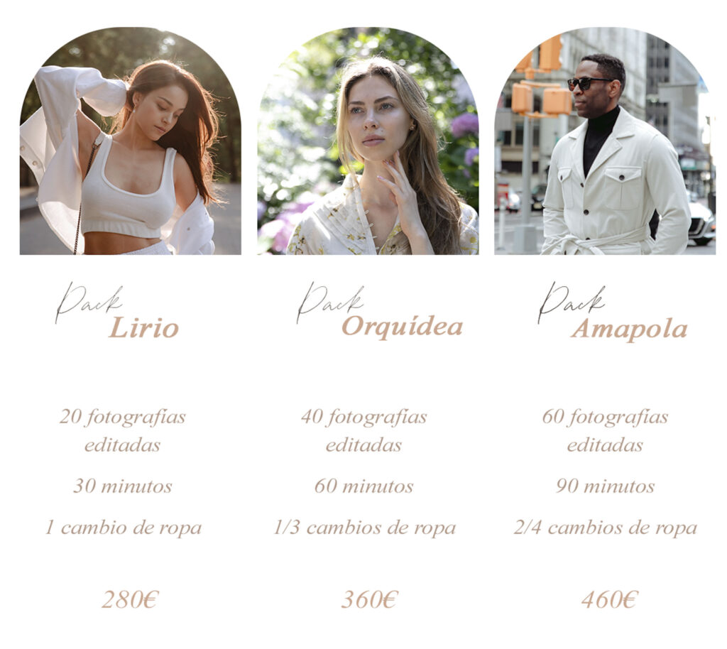 packs y precios para sesion de fotos individual y con amigas y despedidas de soltera en madrid