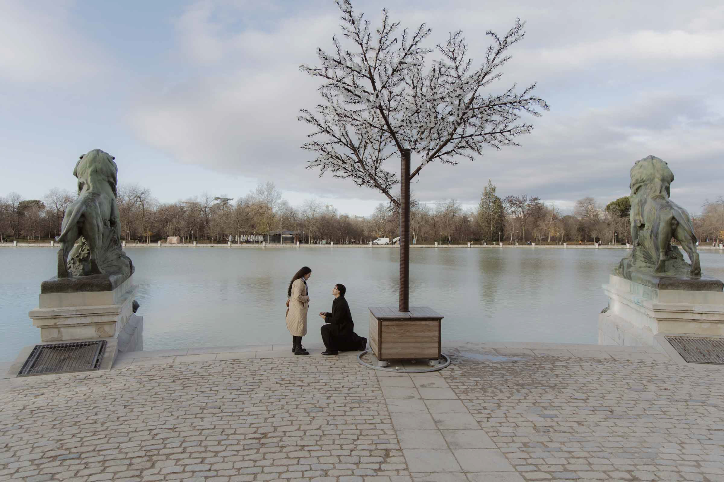 el parque del retiro es uno de los lugares mas bonitos y romanticos para pedir la mano a tu pareja en madrid